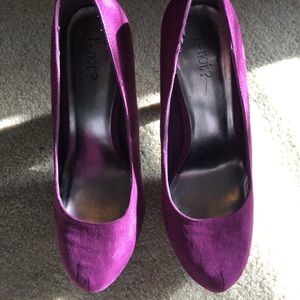 Purple suede thick heels from Shoe Carnival